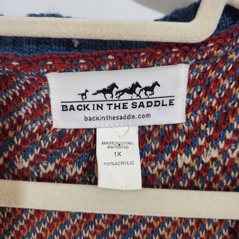 Back In The Saddle Multicolor Striped Cardigan, Size 1x - Picture 2 of 7